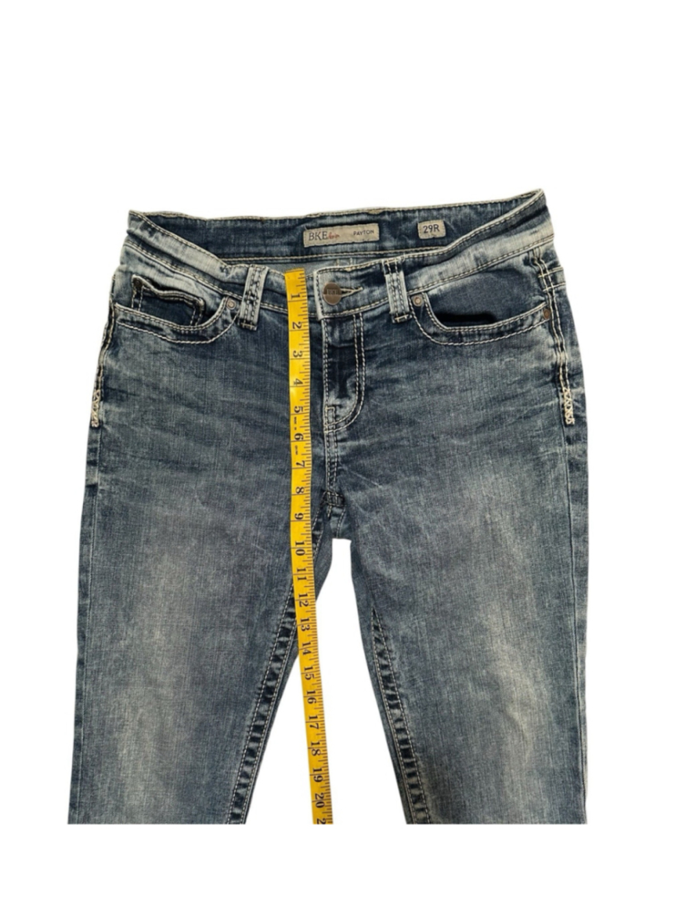 BKE Payton Denim Jeans Low Rise Womens 29R (29X 31.5) Blue Distressed Western - Picture 11 of 16